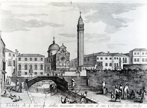 Veduta di San Giorgio dei Greci e della Scuola Flanginiana, Venezia da Italian School